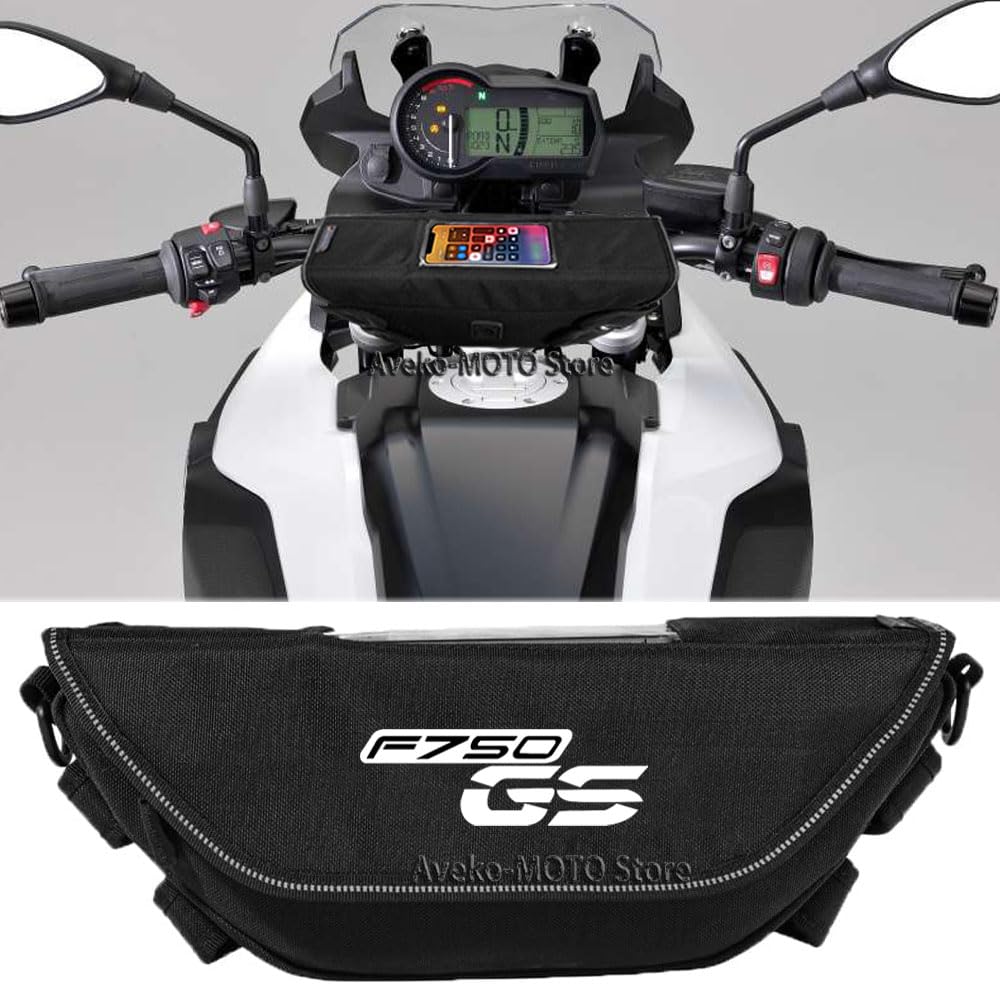 Bolsa de manillar para F850GS F750GS Bolsa de navegación para manillar de moto, bolsa de teléfono impermeable portátil (F750GS)
