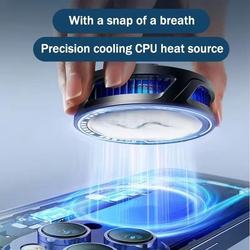 Image of BKN SL-25 Ultra Fast -15 degree Cooling Mobile AC Fan Magnetic Radiator | 2 Gears Cooling with Back Clip USB Powered Fan Cooling Radiator Game Cooler for Mobile Phone Gaming, Live Streaming