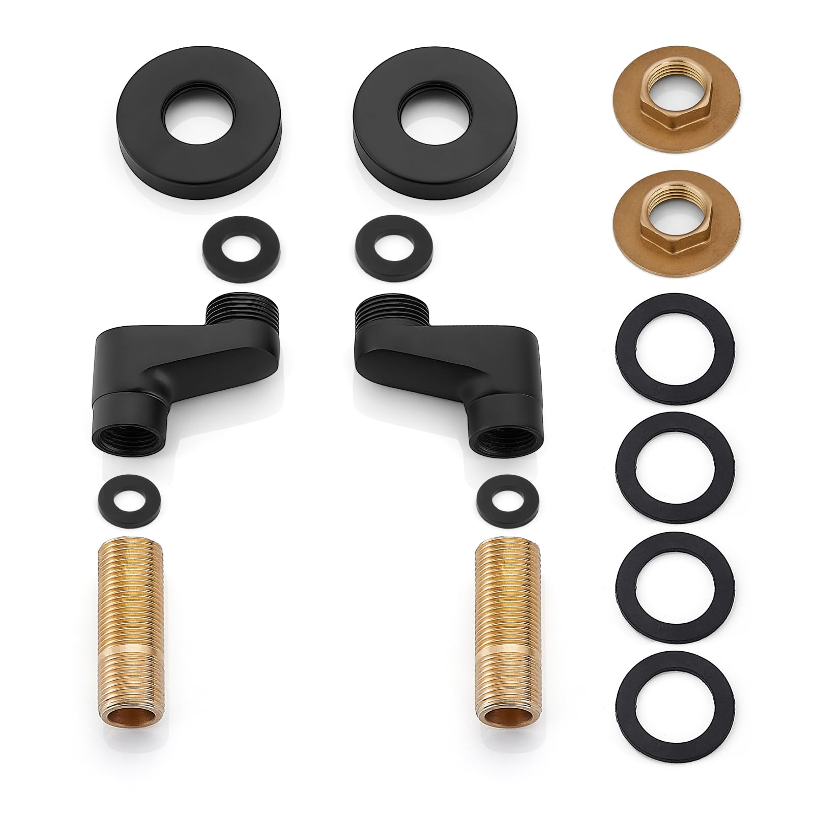 Clawfoot Tub Adapter 3-3/8 Inch Adjustable Swing Arms for Kitchen Faucet Bathtub Bathroom Shower Faucet Set Commercial Utility 1 Pair 2.2 inch Matte Black