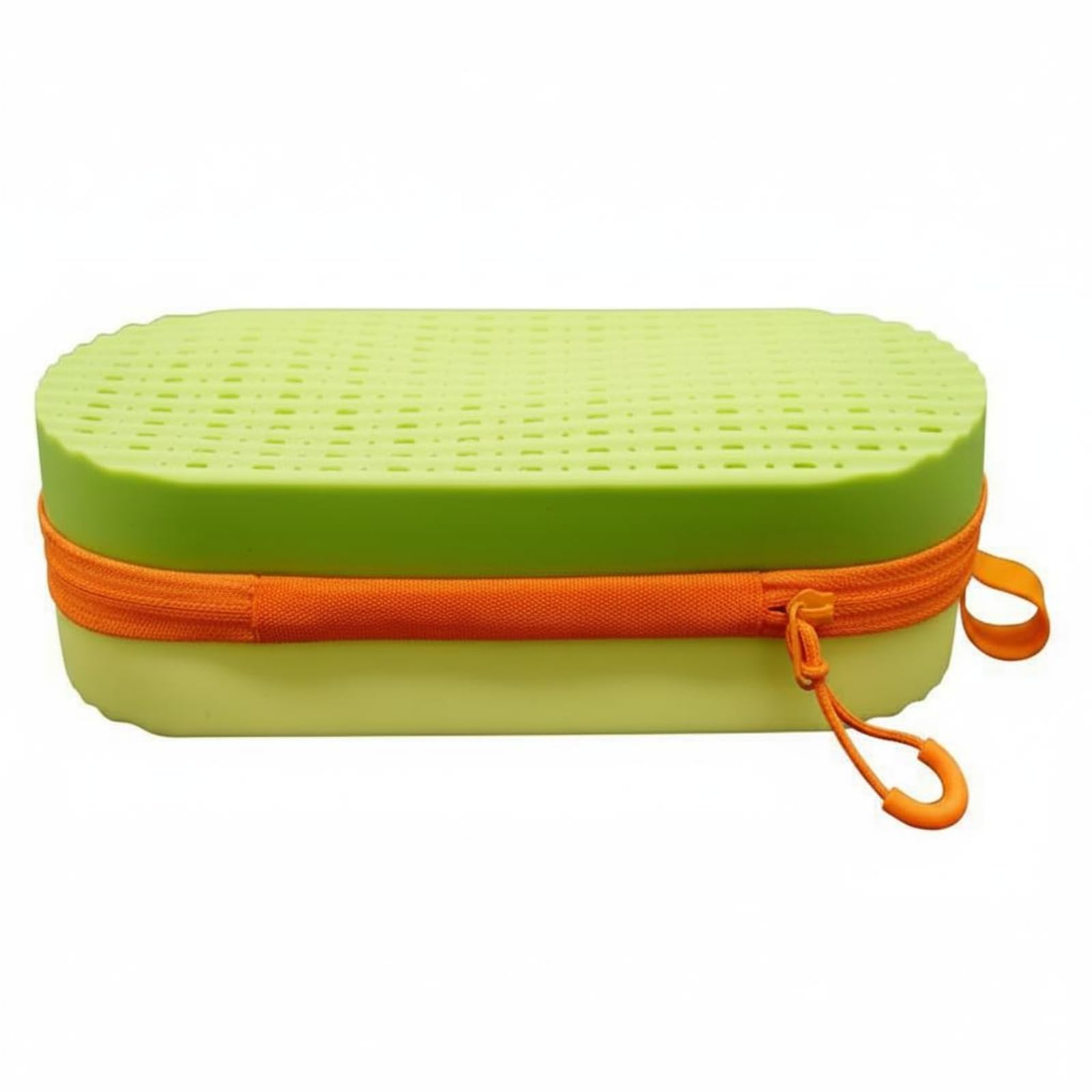 Ojiva® Perforated Eyewear Storage Case Zip-Around Swim Eyewear Case Loop | Pull Tab Travel Accessory Compact for Swimmers, Green Yellow-image-16