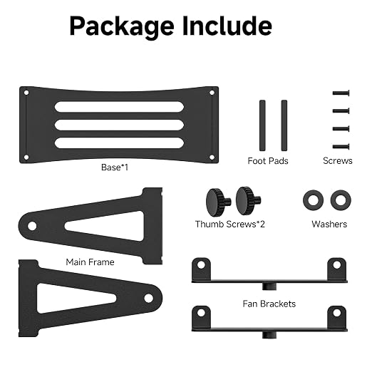 Soporte para ventilador de escritorio de 120mm para PC aluminio negro miniatura 6
