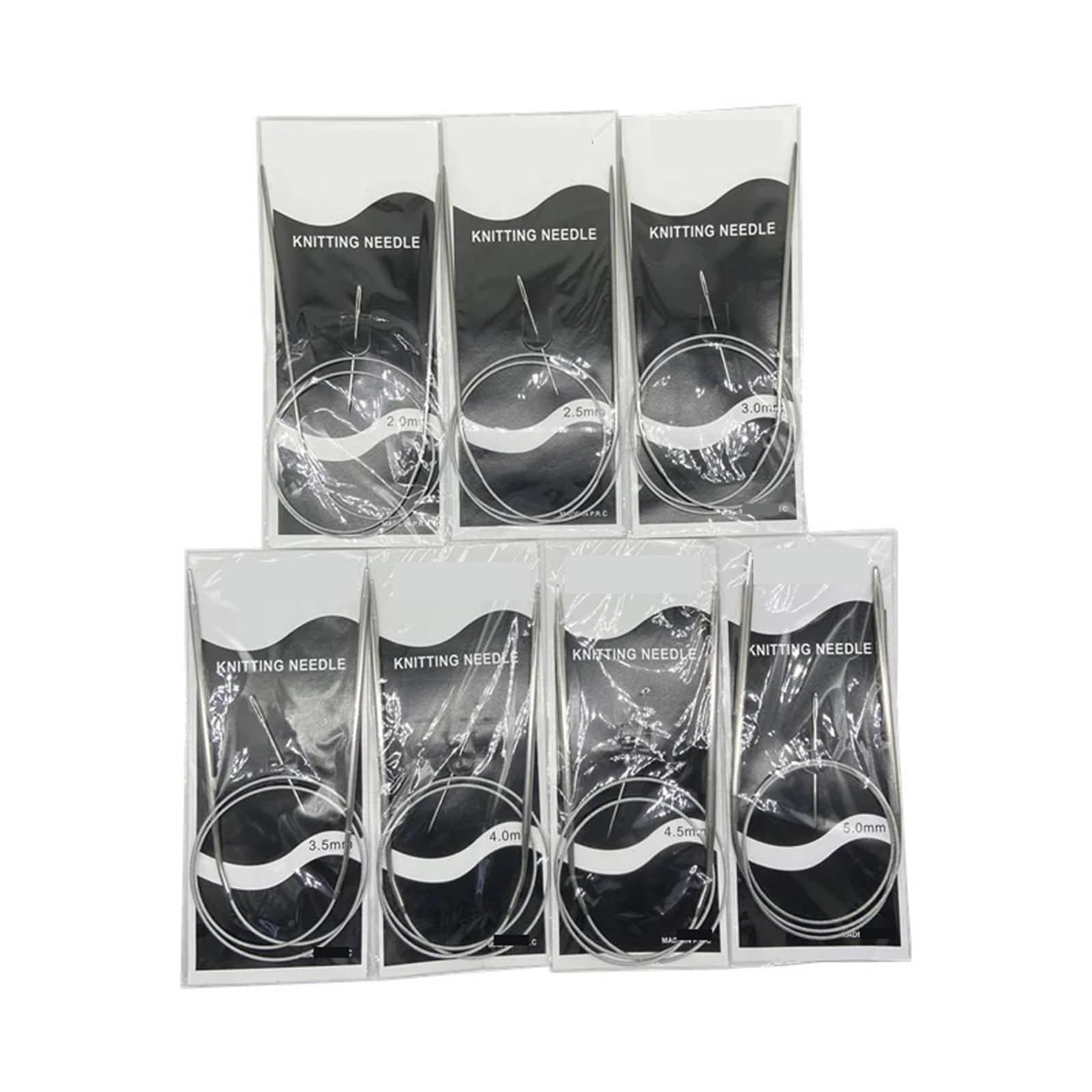 Knitting Needles Stainless Steel 7PCS/Set for Knitting Weaving Circular Needles Needlework Kits DIY Knitted Tools(43CM)