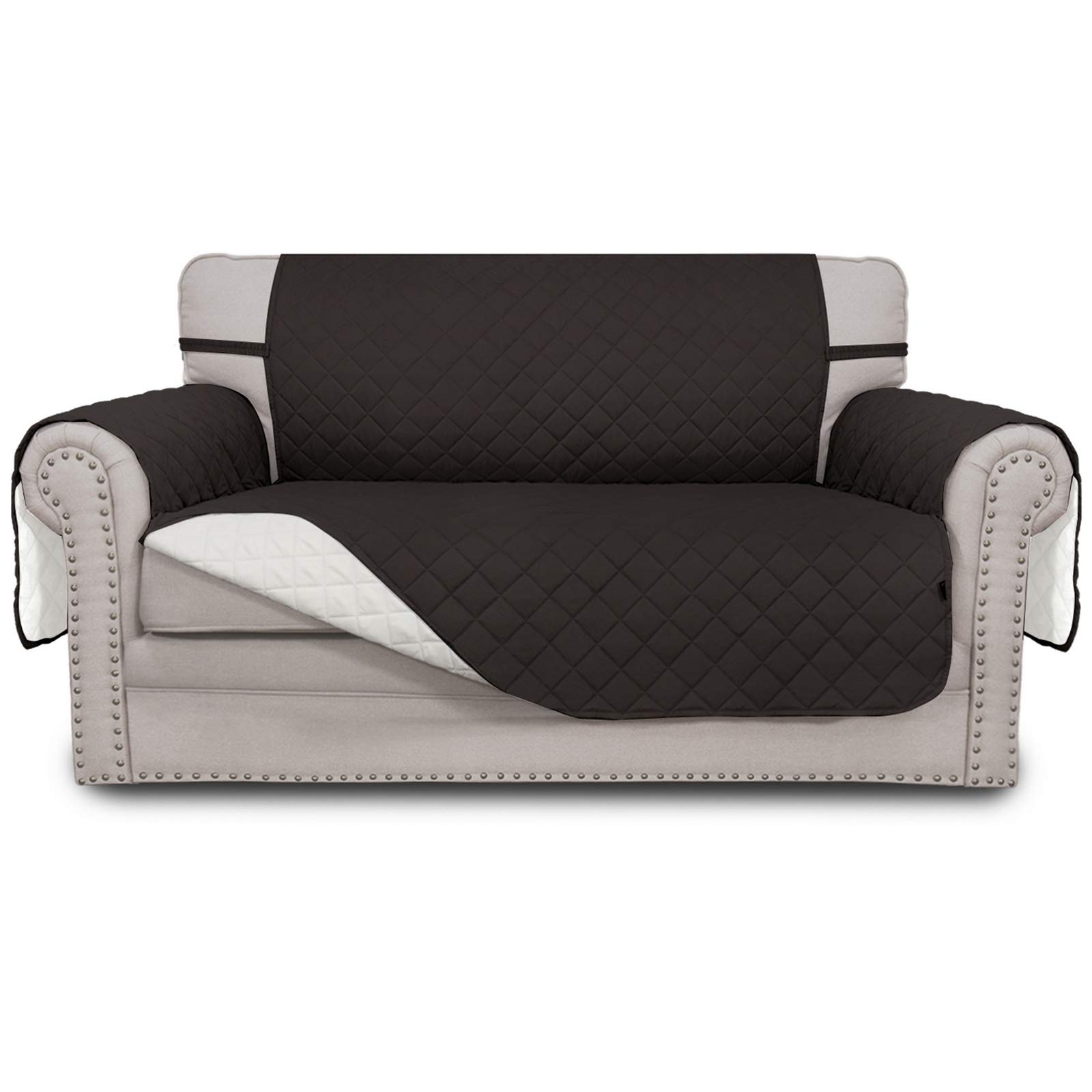 Easy-Going Reversible Couch Cover Chocolate Ivory