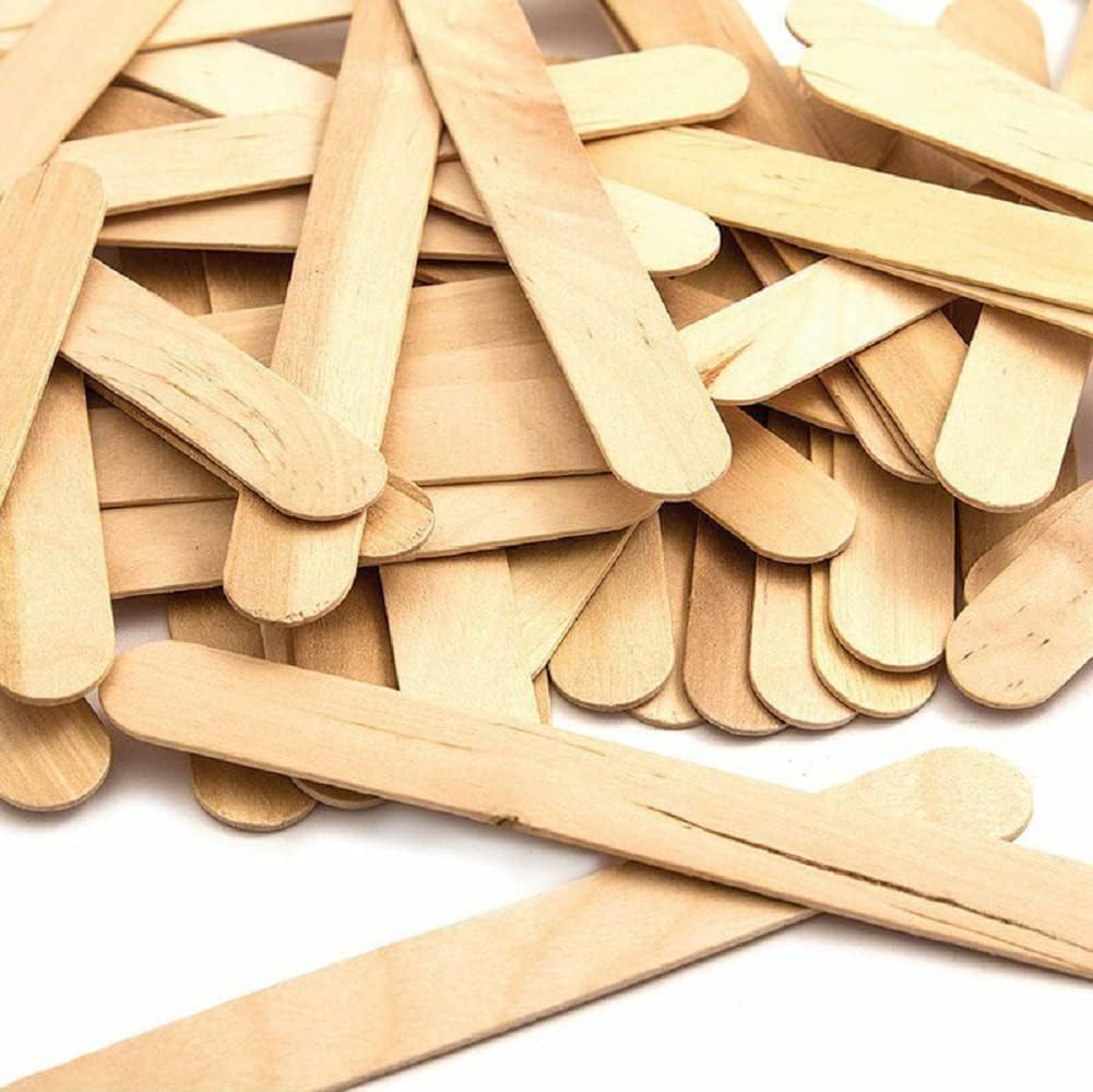 Natural Wooden Ice Cream Sticks Craft Sticks for DIY Projects, Popsicles, and Artistic Creations - (Pack of 200)-image-44