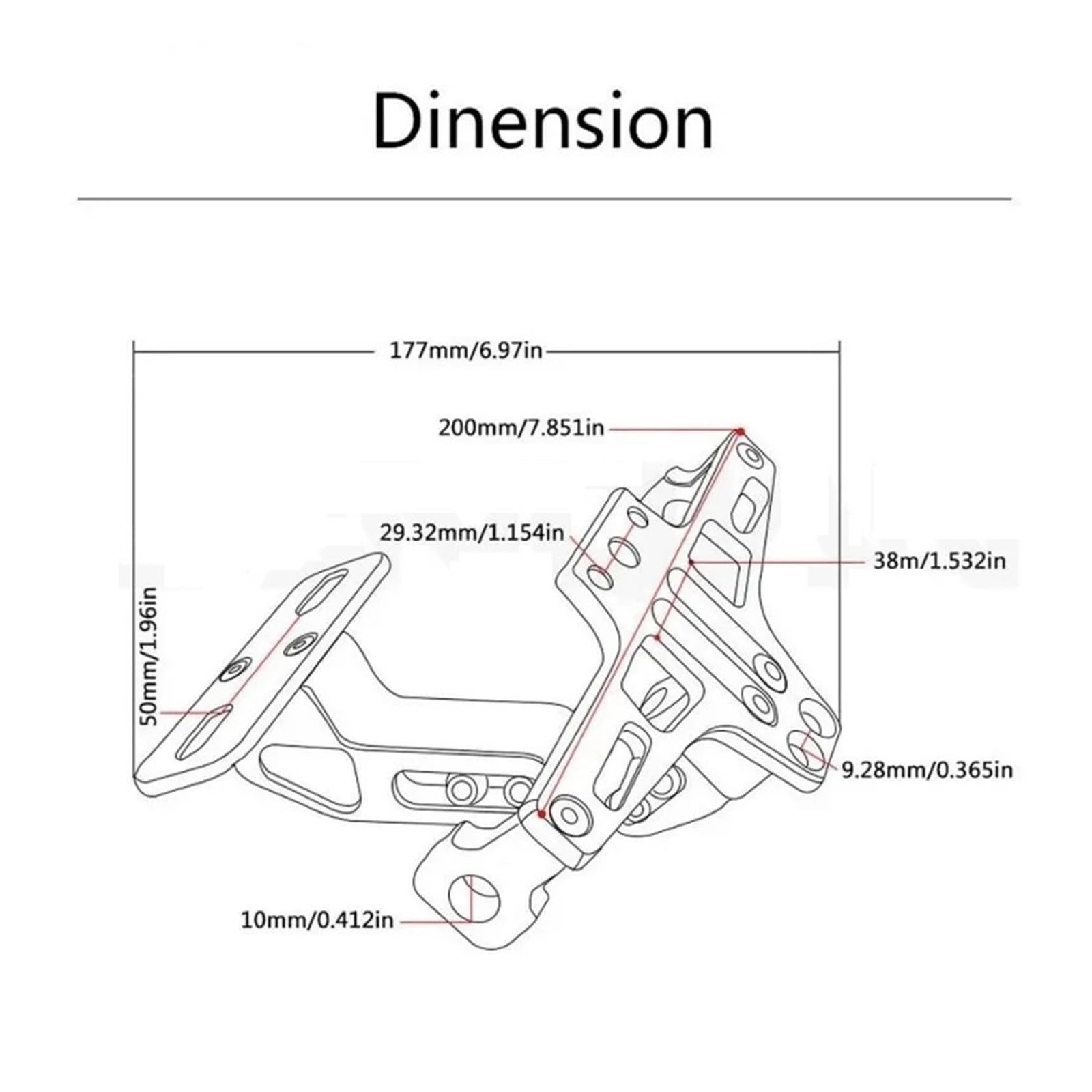 Support De Plaque D'immatriculation Convient pour Honda MT07 MT09 MT10 R1, pour Kawasaki Z750 Z800 Support Plaque immatriculatio