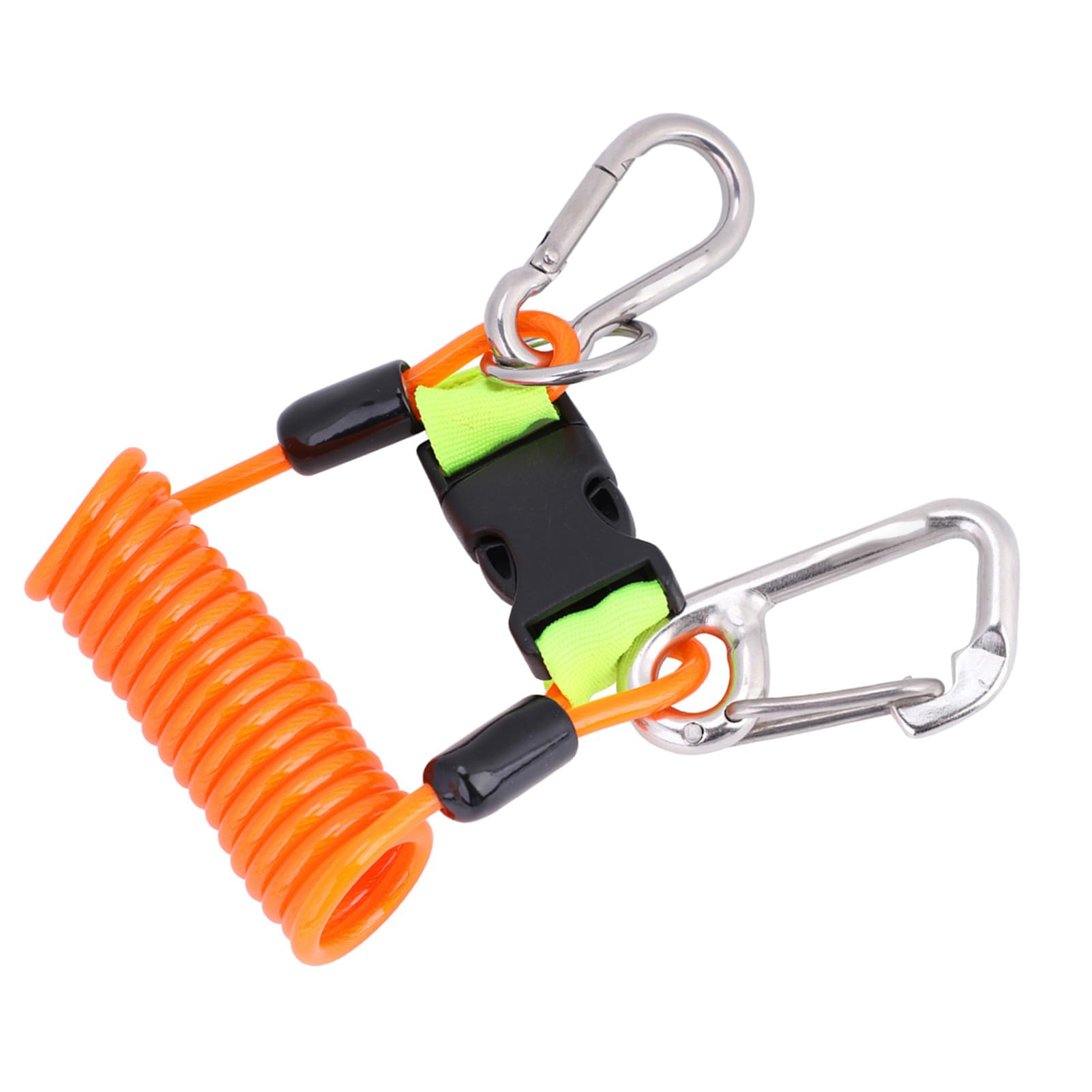 Bobine de sécurité, anti-perte pratique avec boucle à dégagement rapide Longe de plongée simple avec connexion facile pour l'escalade en extérieur(Orange)