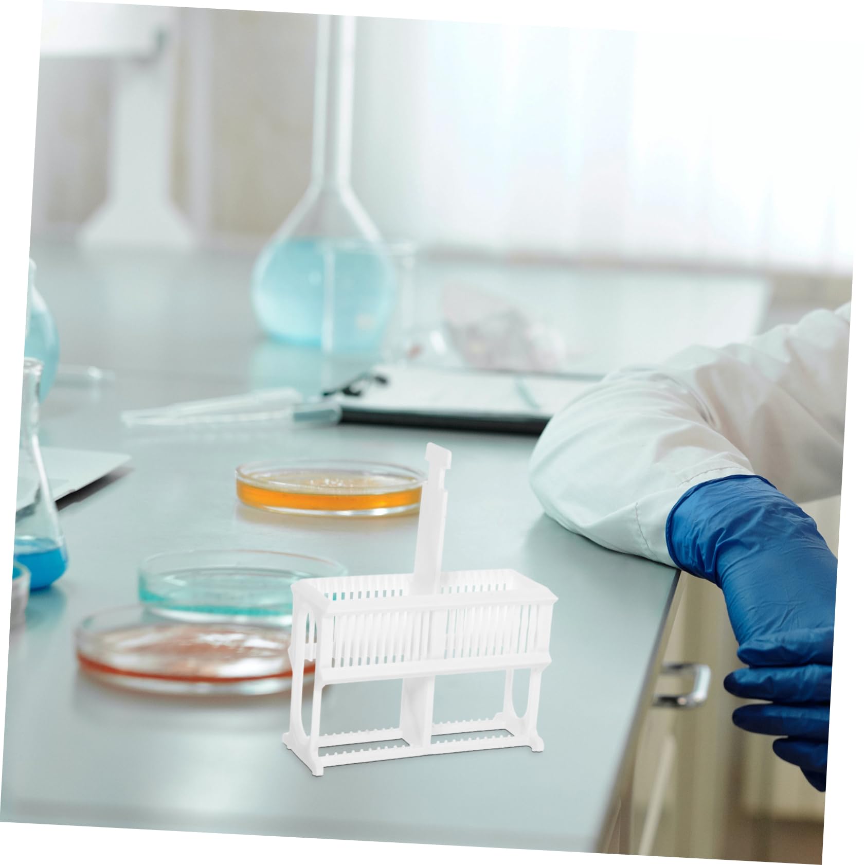 LIFKOME Microscope Slides Staining Rack Slot Plastic Storage Holder for Laboratory Microscope Slides Compact Design Easy to Use and Reusable Space Saving