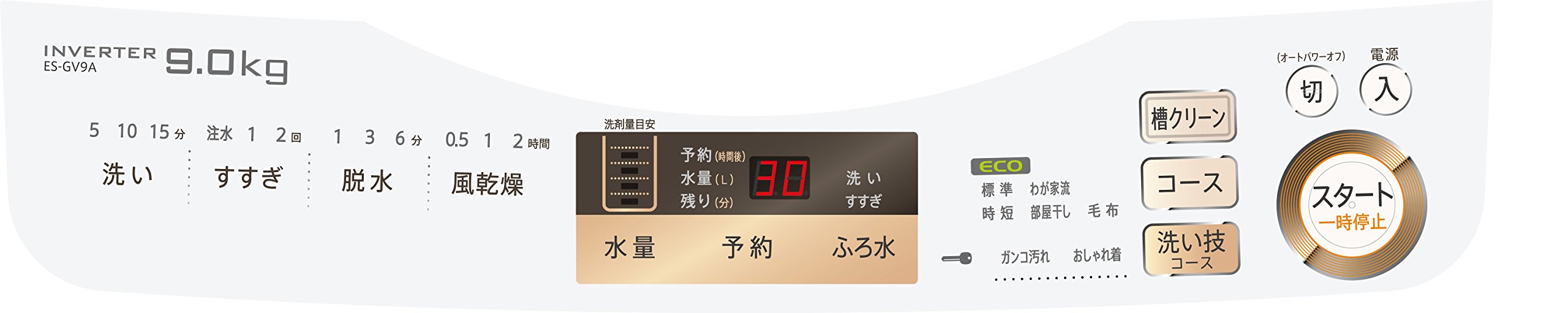 Amazon.co.jp: シャープ 全自動洗濯機 穴なし槽 9Kgタイプ ゴールド ES 