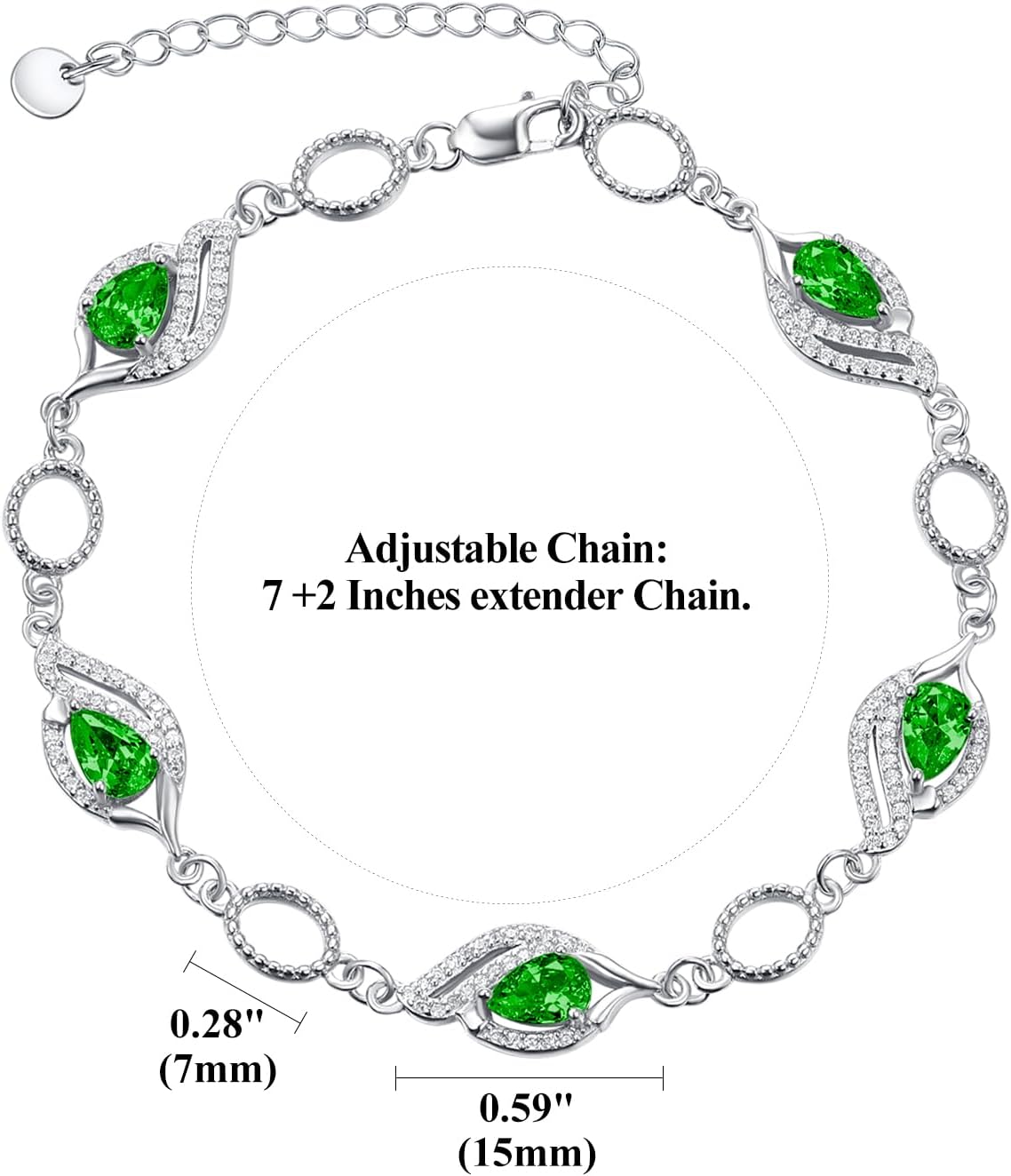 PRAYMOS Birthstone Bracelets for Women Mom Mother's Grandma Sterling Silver Women's Bracelets Birthstone Jewelry Gifts - Image 5