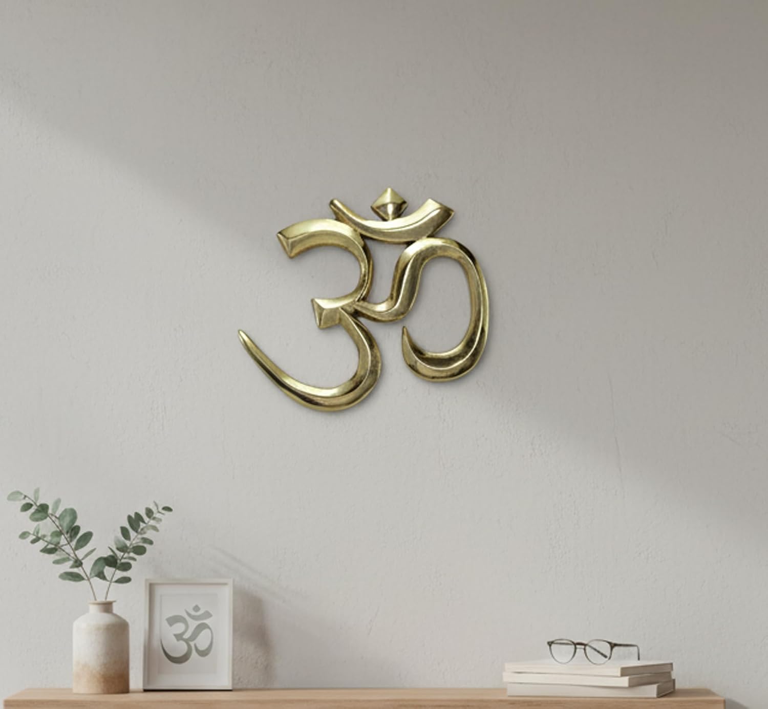 eSplanade Brass OM Wall Hanging Sculpture | Vastu | Fengshui | Goodluck, Auspicious, Religious symbols | Pooja Idols | Home Decor -