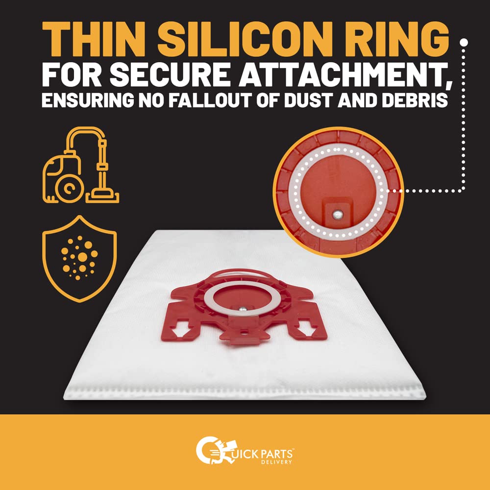 Quick Parts Delivery Replacement Vacuum Dust Bag - Durable Fabric Vacuum Bag - Premium Dust Vacuum Bag - Lightweight Design Vacuum Cleaner Bag - (5 Bags + 2 Filters)