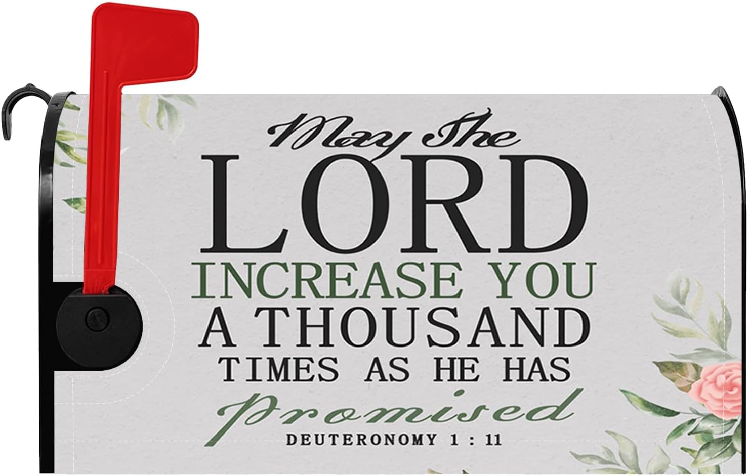 Boccaccio Lord Magnetic Mailbox Cover - Floral Plants Bible Verse Design, Standard Size 21x18 Inch, Religious Post Box Cover for Yard & Home Outdoor Decoration