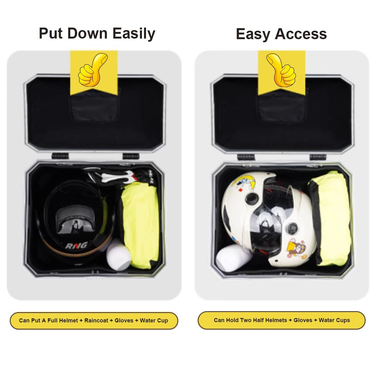 Motorrad Topcase 45L - Wasserdichte Heckbox Mit Diebstahlschutz Für Helme