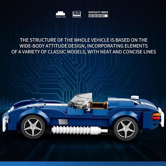 Reobrix Creator 812 Shelby Cobra S Spor Araba Yaratıcı Yapı Blok Seti Building Blocks - 312 Parça