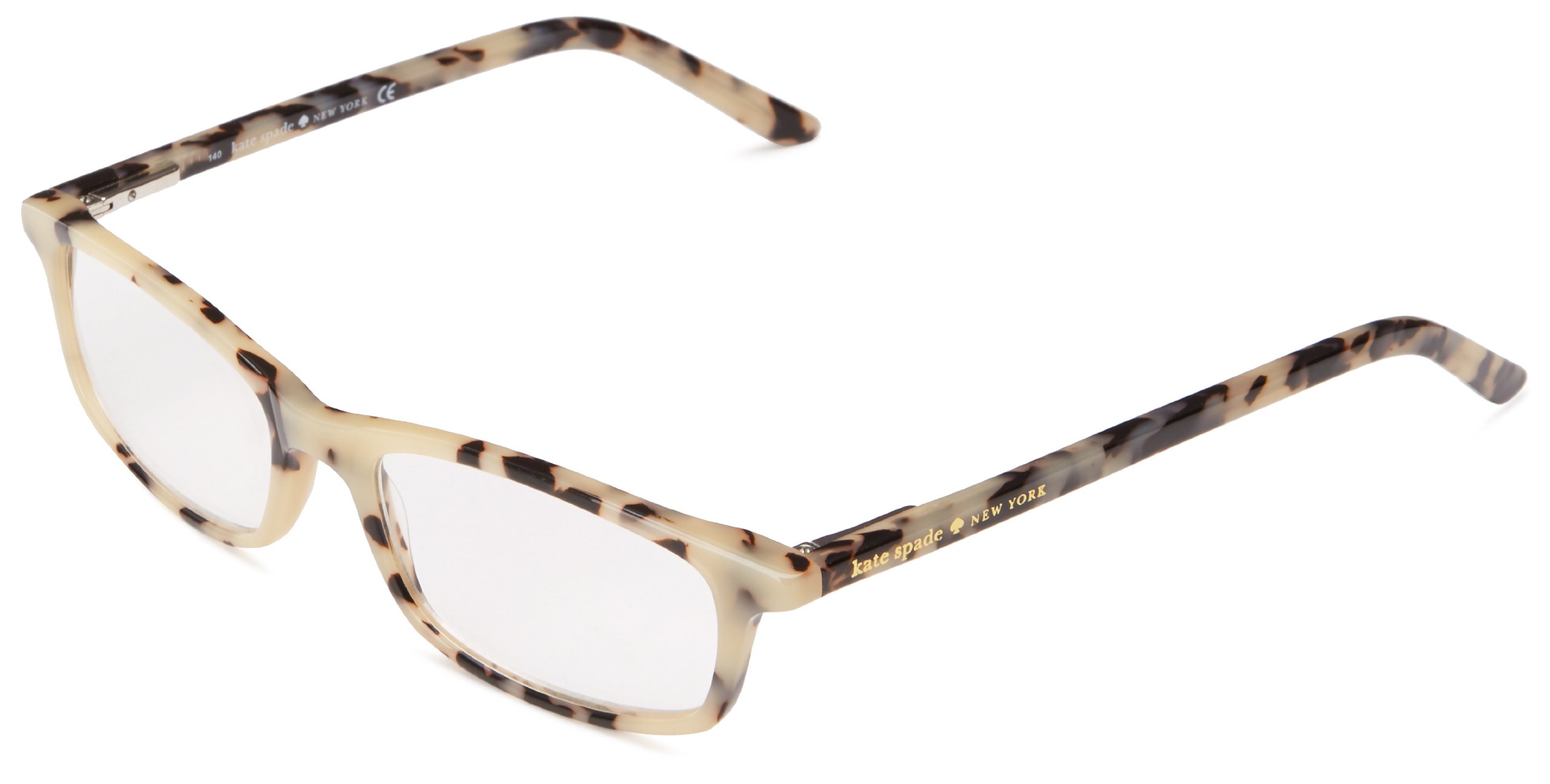 Kate Spade New York Women's Jodie Rectangular Reading Glasses, Milky Tortoise 25, 50 mm + 2.5