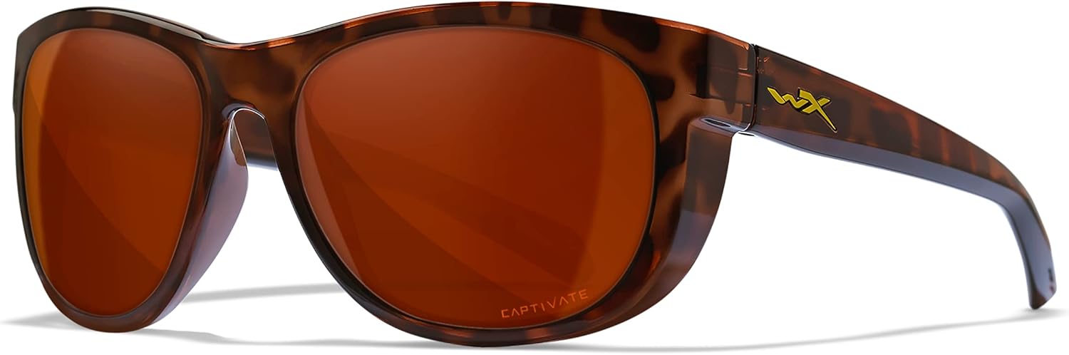 Wiley X WX Weekender Active Womens Captivate Polarized Copper Gloss Demi Sunglasses, UV Eye Protection and Safety For Outdoor Sports Prescription Ready