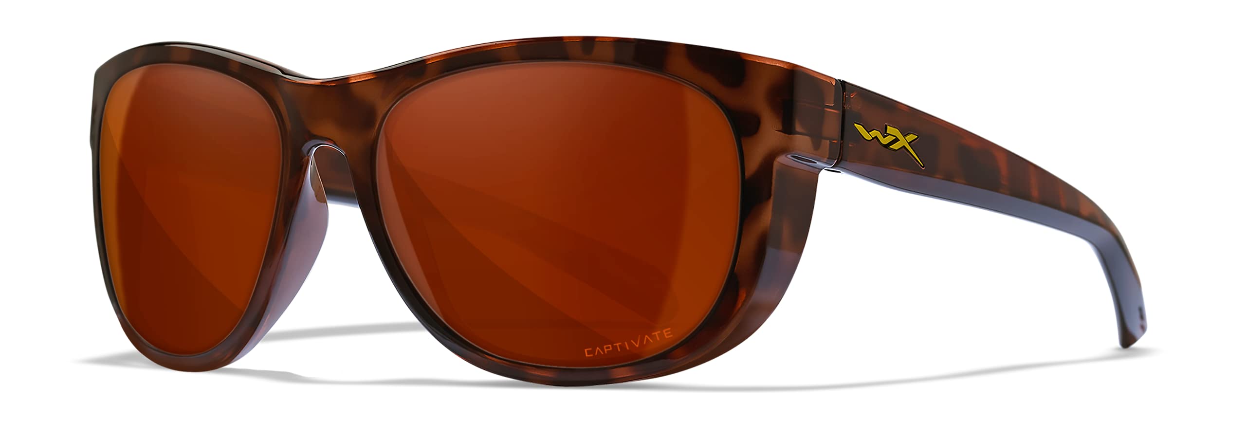 Wiley X WX Weekender Active Womens Captivate Polarized Copper Gloss Demi Sunglasses, UV Eye Protection and Safety For Outdoor Sports Prescription Ready