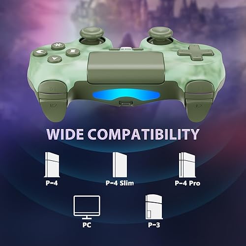 Miniatura 2 de Wireless Controller for PS4, 2 Pack Controllers for PS4 with Double Vibration/6-Axis Sensor/Touch Pad/Headphone Jack, Ergonomic Non-Slip Grip