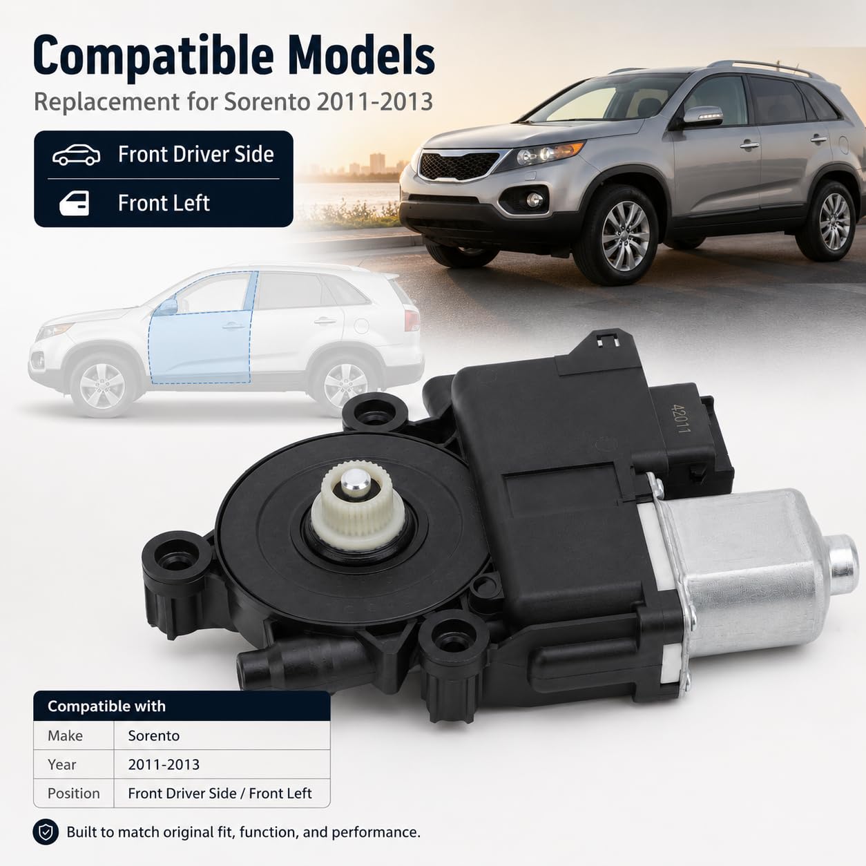 Motore per Alzacristallo Elettrico, 82450 2P010 Motore per Finestrino per Portiera Auto, Motore di Sollevamento per Finestrino Anteriore Universale Lato Guida Ad Alte Prestazioni