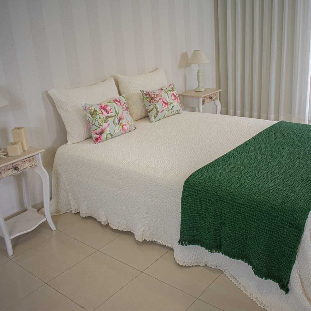 Casa da Laura - Colcha Marfil para Camas 135/140 / 150 - Colcha 240 x 260 cm - Colcha Elegante con Efecto Waffle - 100% Algodón
