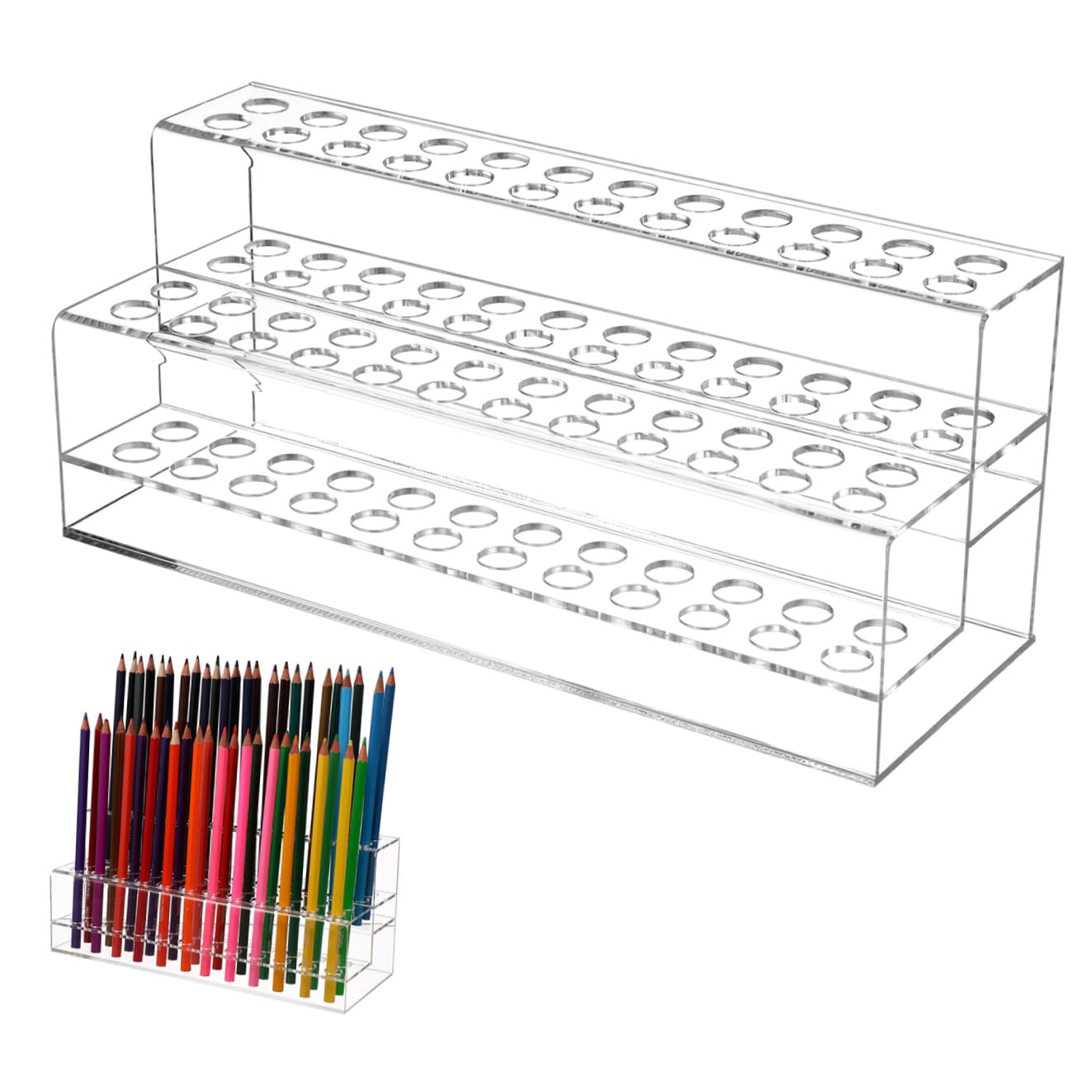 ifundom Porta Penne da Scrivania in Plastica Grande Capacità e Struttura Stabile, Design Multi-slot Resistente per Organizzare Matite e Pennelli in Casa o Ufficio