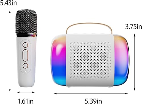 Miniatura 3 de Máquina de karaoke portátil con micrófono inalámbrico para adultos, altavoz Bluetooth con luz LED, conecta el teléfono inteligente, PC TV, sistema