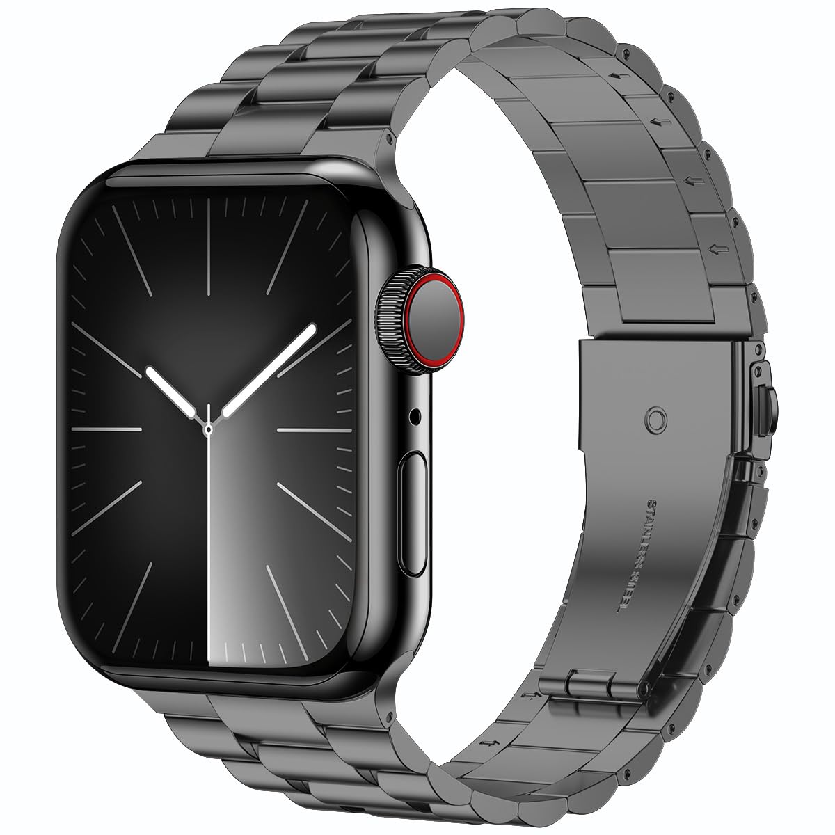 iiteeology Metal Band Compatible with Apple Watch Band 49mm 45mm 44mm 42mm,?Upgraded?Business Stainless?Steel Link Band for Apple Watch Ultra 2/Series 9/Ultra/Series 8/7/6/5/4-3 Beads, Space Gray