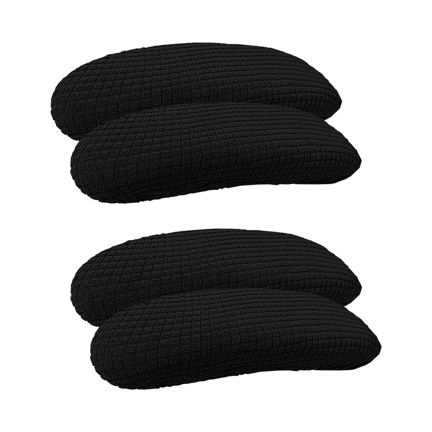 2 Copribraccioli Per Sedia Da Ufficio - Nero, Poliestere, Elasticizzato, Antiscivolo, Facili Da Lavare