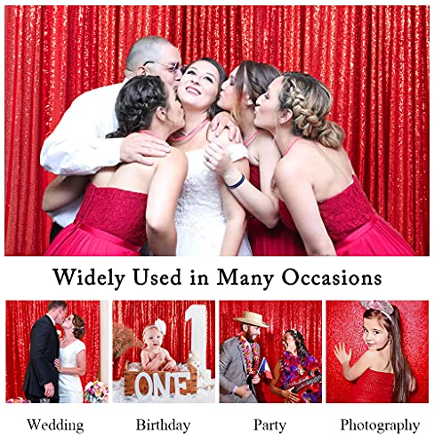 Shinybeauty Sequin Backdrop 4Ftx6Ft-Red Backdrop Photography And Photo Booth Backdrop For Wedding/Party/Photography/Curtain/Birthday/Christmas/Prom/Other Event Decor - (48Inx72In) (Red) #TOP5