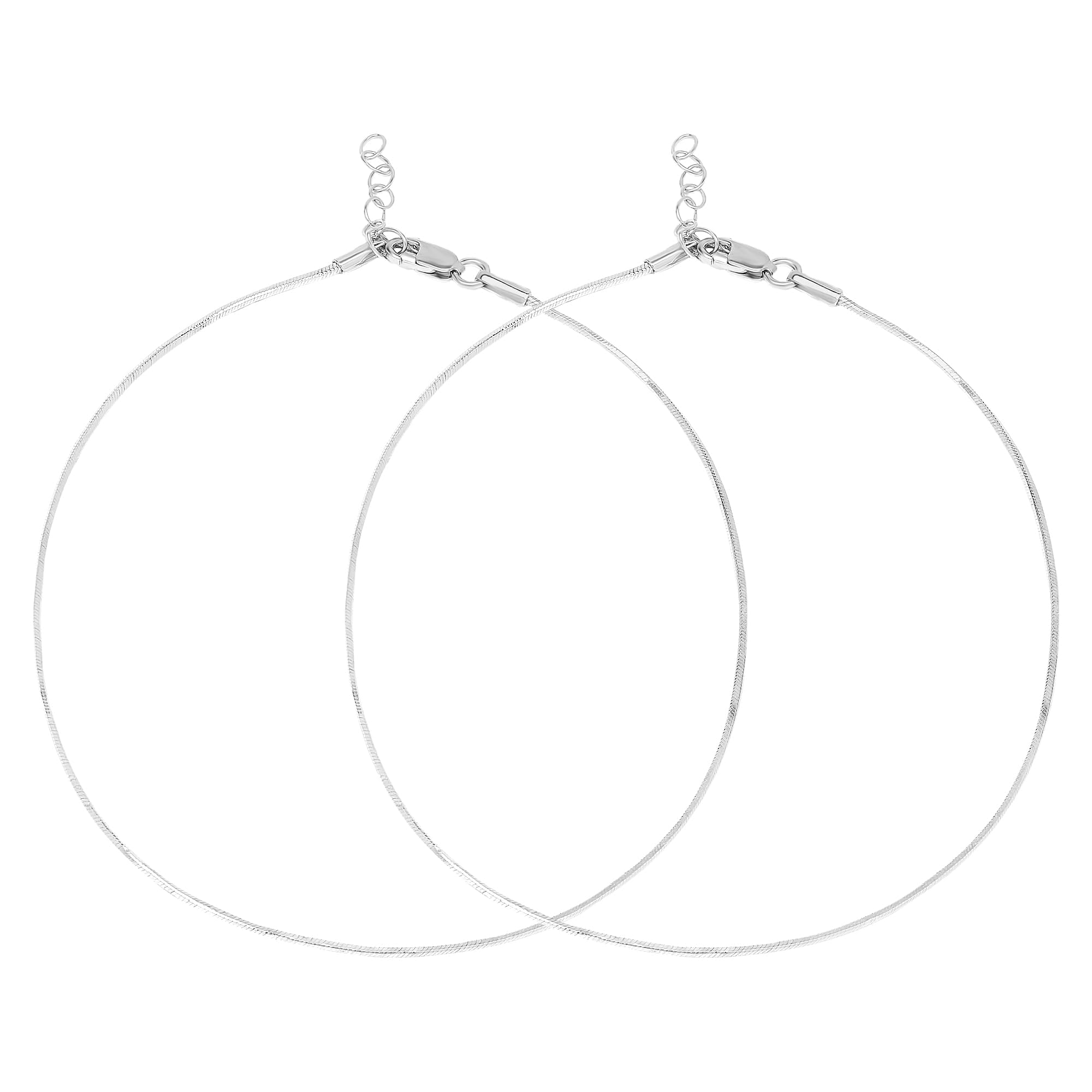 ZAVYA 925 Sterling Silver Anklet Pair | Rhodium Plated Adorned Women Chain Anklet | With Certificate of Authenticity and 925 Hallmark