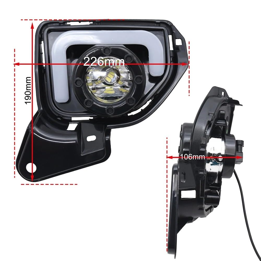 Antiniebla Luces Diurnas LED DRL Conjunto Faros Antiniebla Para TOYOTA Para HIACE Para COMMUTER 2014 2015 2016 Cables Interruptores Intermitentes