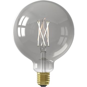 CALEX Smart LED Lamp E27 G125 Titanium Filament Warm White Light Dimmable WLAN App & Voice Control