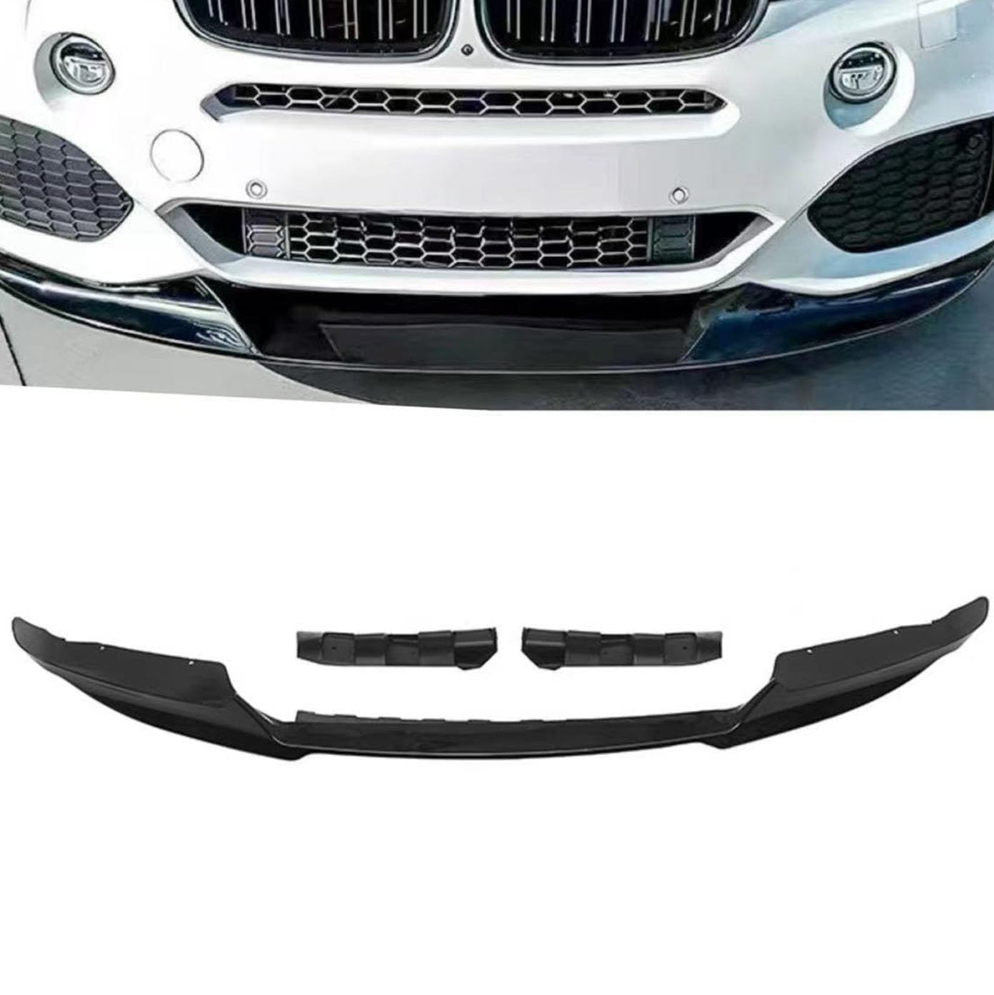 ZXYHBHD Compatible with BMW X6 F16 2014-2019， Front Lip Splitter, Sport Front Bumper Chin Spoiler Kit