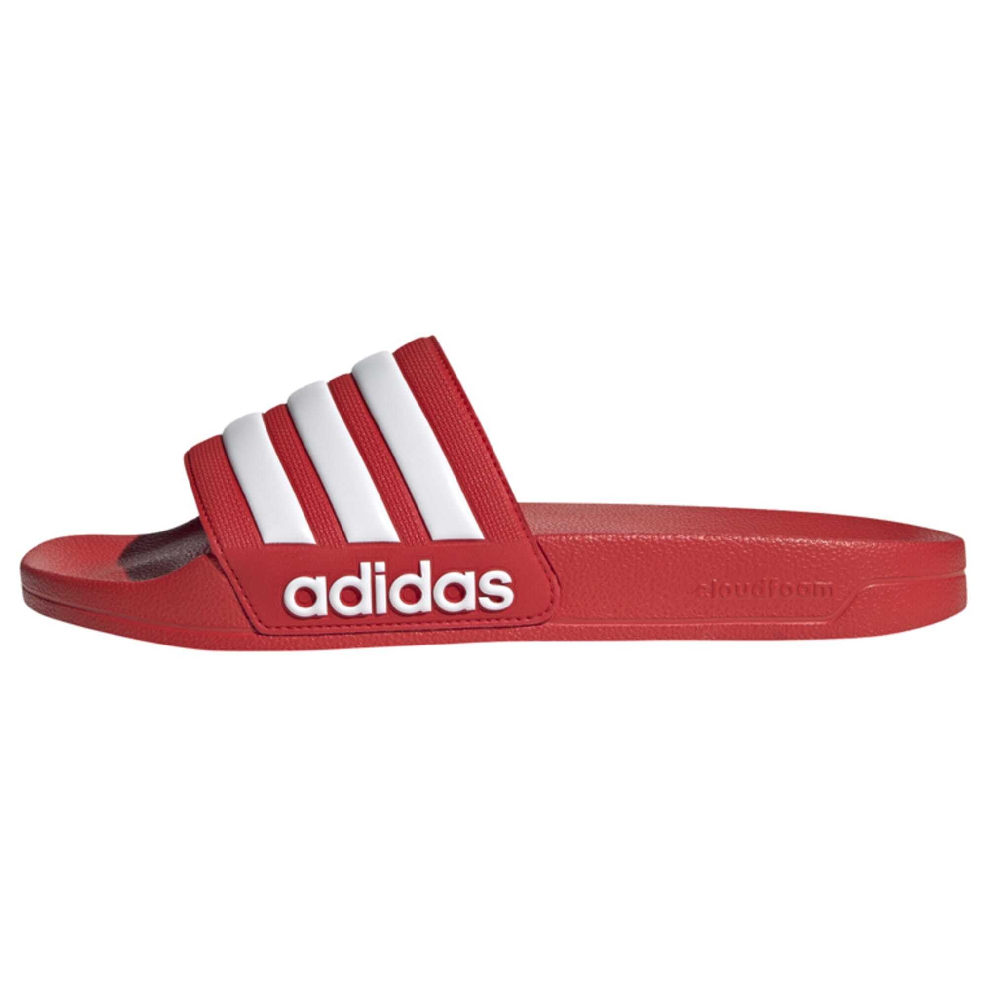 adidas Adilette Shower Slides, Chanclas Unisex adulto, Blanco/Rojo, 43 EU