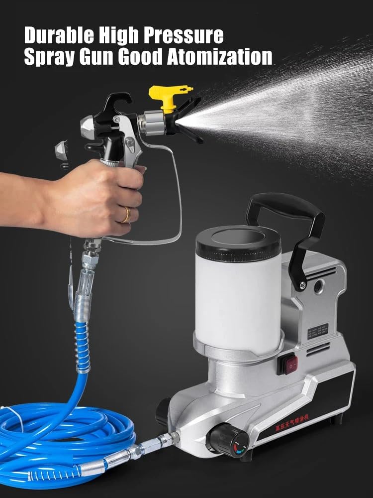 Pulverizador de pintura eléctrico, pistola de pulverización portátil de alta presión, 1600 W para paredes, vallas, coches y muebles, 3000 PSI para pintar fácilmente el hogar