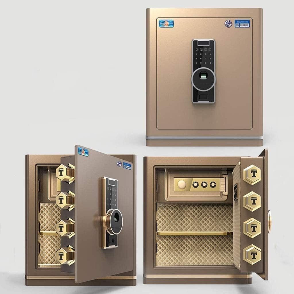 strongbox and Durable Fireproof Waterproof Wall Home 50cm Fingerprint Password Office Bedside Security All-Steel Anti-Theft Safe Cabinet Safes n Cash Use Storage