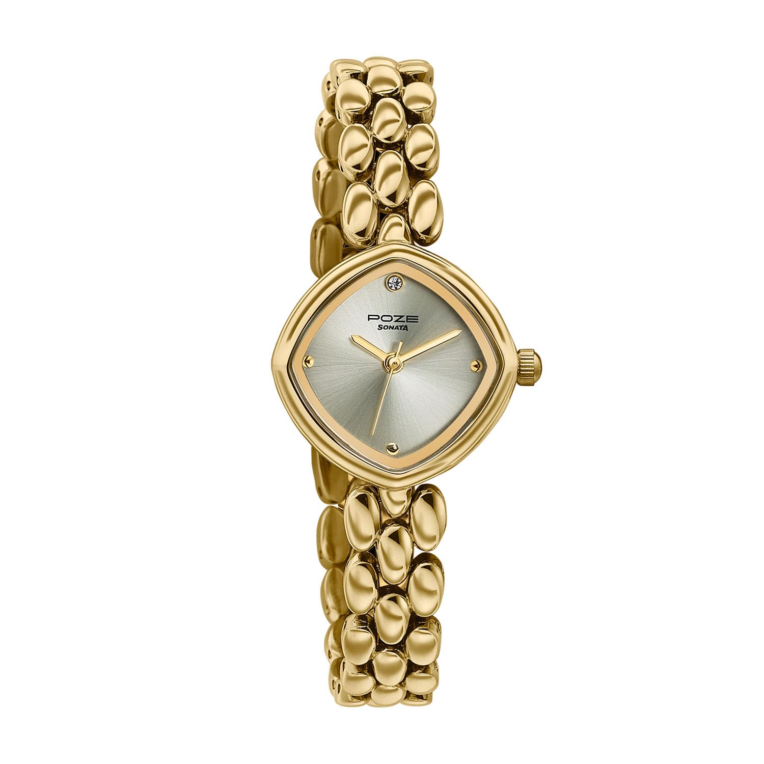 Poze 9 with Quartz Analog Gold Dial IPG Solid Link Strap Watch for Women - SP80191YM01W-image-27