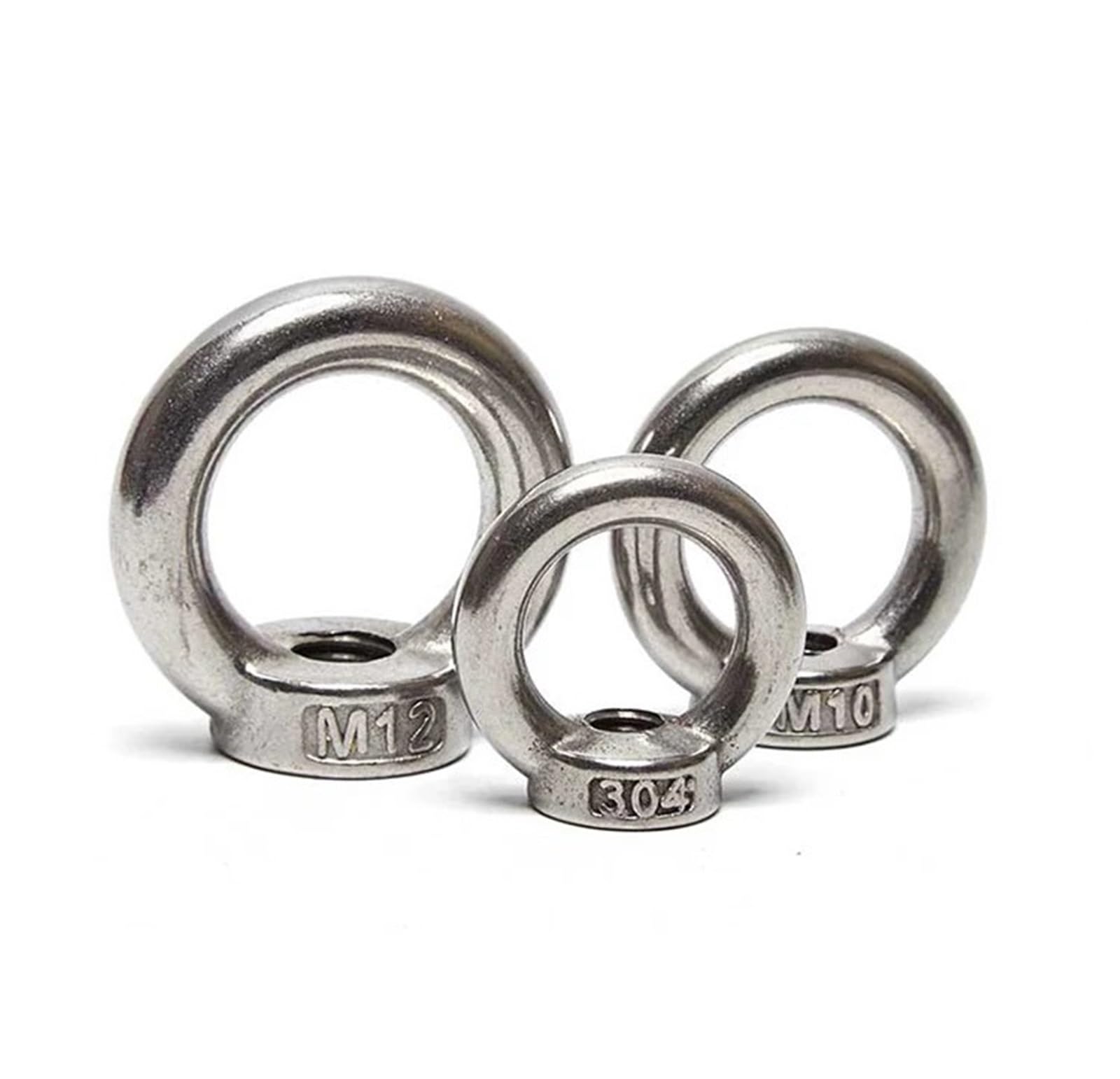 Tuerca de ojo de elevación con forma de anillo, Tamaños múltiples multicolores de elevación del acero inoxidable de la nuez 304 del ojo de la sujeción del tornillo del triángulo(Round,M24)