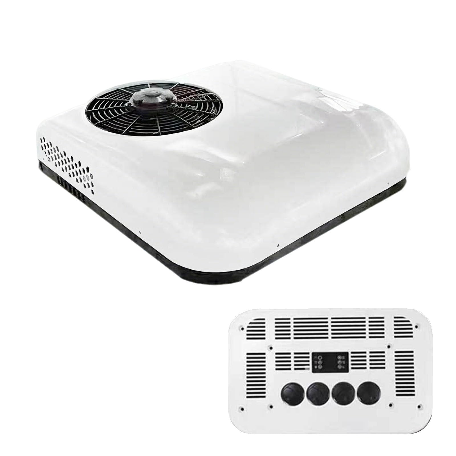 ALSUP 12V Rooftop RV Air Conditioner, Ultra-Quiet Cooling with Remote Control White-12V