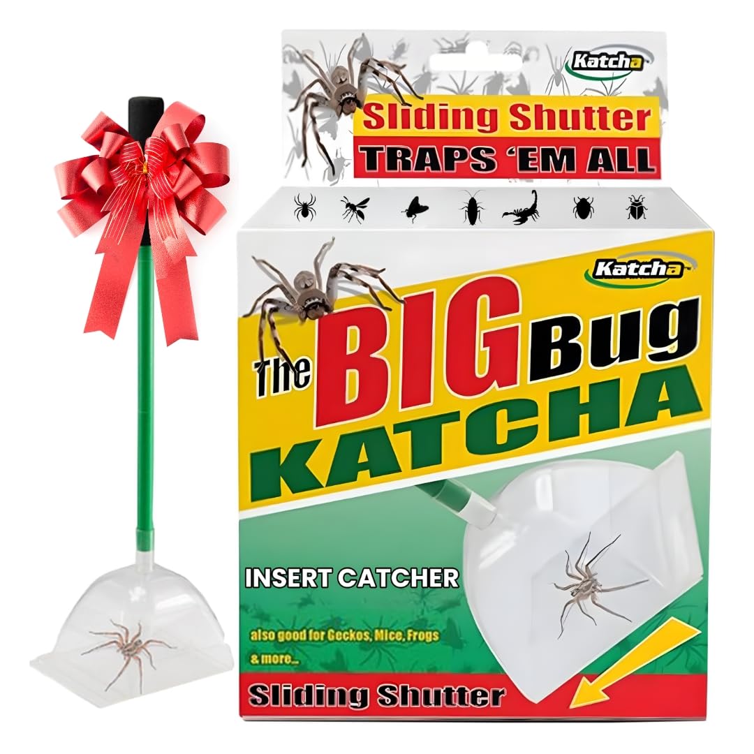 Katcha Acrylic Humane Bug Catcher - 25" Long Spider Catcher and Release Tool with Large Plastic Container, Versatile Insect and Bug Grabber Tool for Lizards, Roach, Cicadas, Spiders, and Frogs
