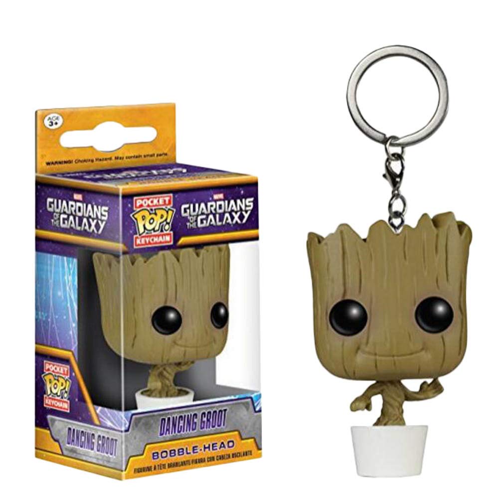 Llavero Pocket Pop! Guardianes de la Galaxia, bebé bailando Groot, marrón, Dancing Baby Groot