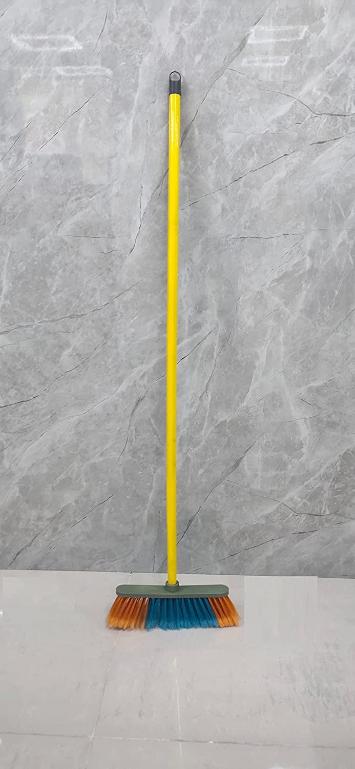 Biella™ Sweeping Broom Brush with Handle - Soft Bristle Cleaning Tool for Indoor/Outdoor Home Kitchen Patio etc