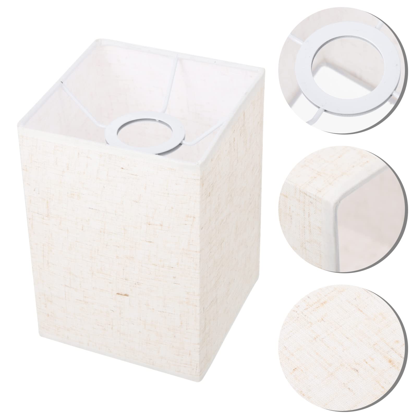 CHILDWEET Pantalla de Lámpara de Lino Cuadrada con Diseño Elegante y Fácil Instalación para Lámparas de Mesa Color Beige