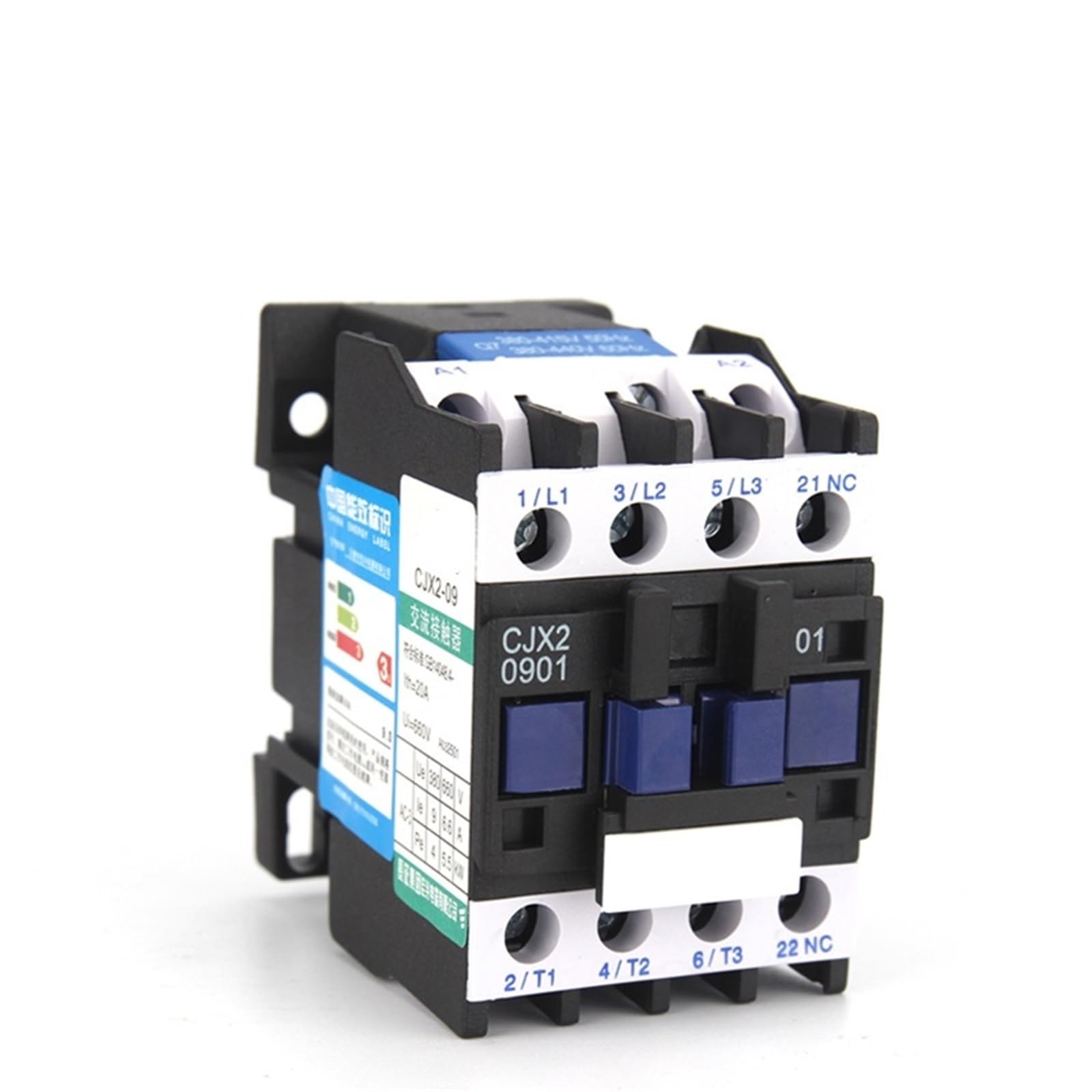 Contacteur CJX2-0910 380V triphasé sur rail DIN pour tableau électrique