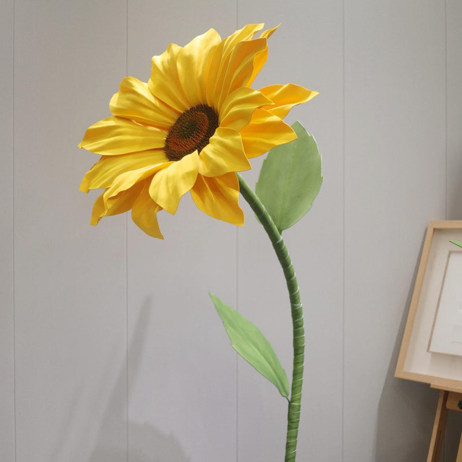 6er Set Künstliche Blumen zur Dekoration Große Sonnenblumen mit Biegsamen Stielen & Stabilen Basen für Hochzeitshintergrund, Gartenparty, Schaufenster