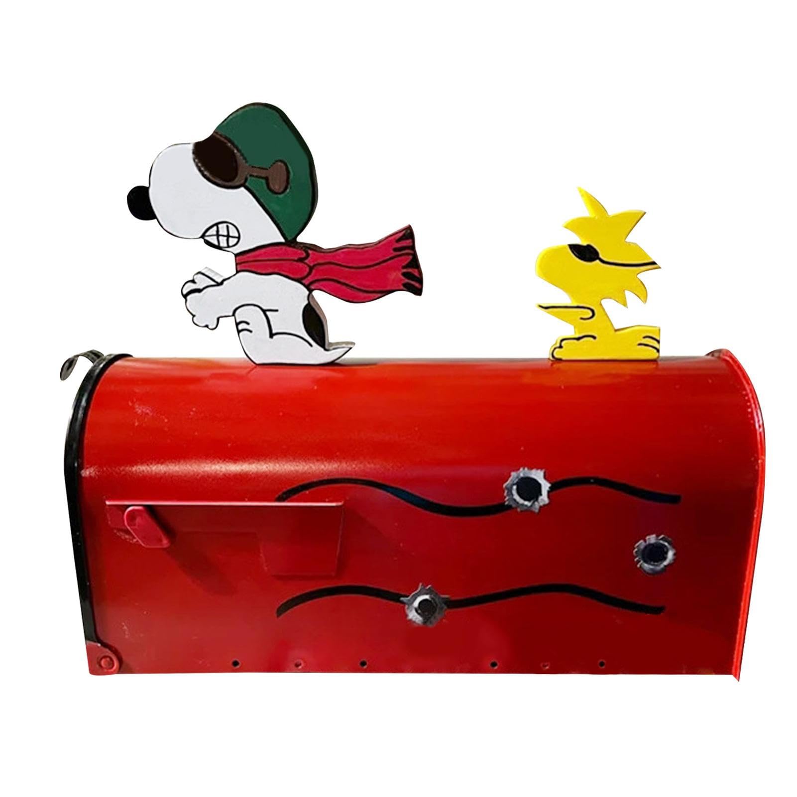 Letter Boxes for Outside, Metal Post Box Letterbox Wall Mounted Mailbox Vintage Red Baron Mailbox Leaving Message Envelope Garden Yard Decor