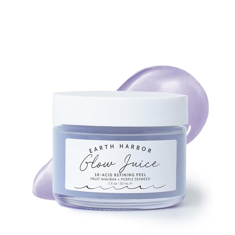 Máscara em gel Earth Harbor GLOW JUICE AHA/BHA com algas vermelhas e ácidos de frutas, 28 g