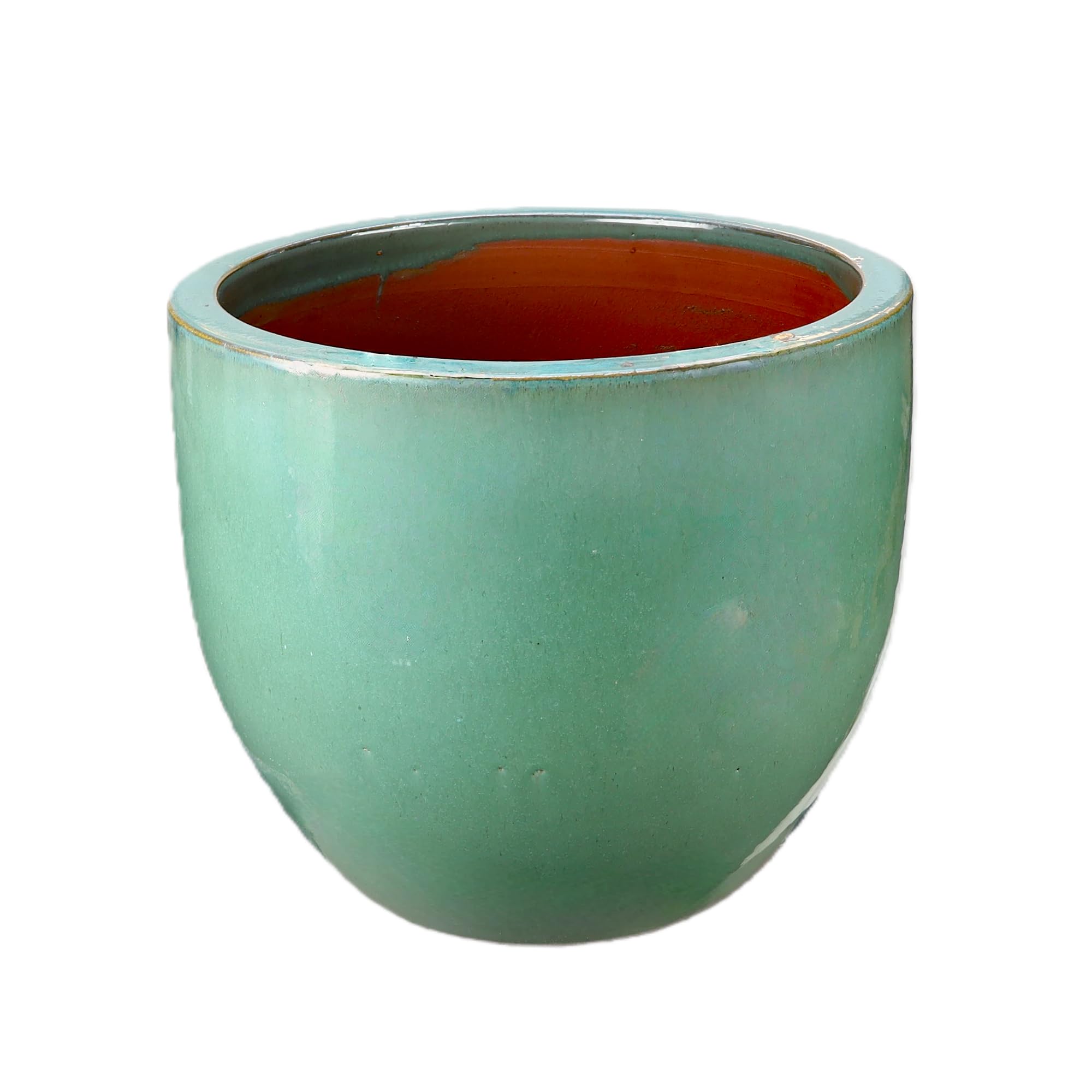 Steinzeug-Blumentopf/Pflanzkübel Eiertopf Jade Grün 35x28cm frostfest
