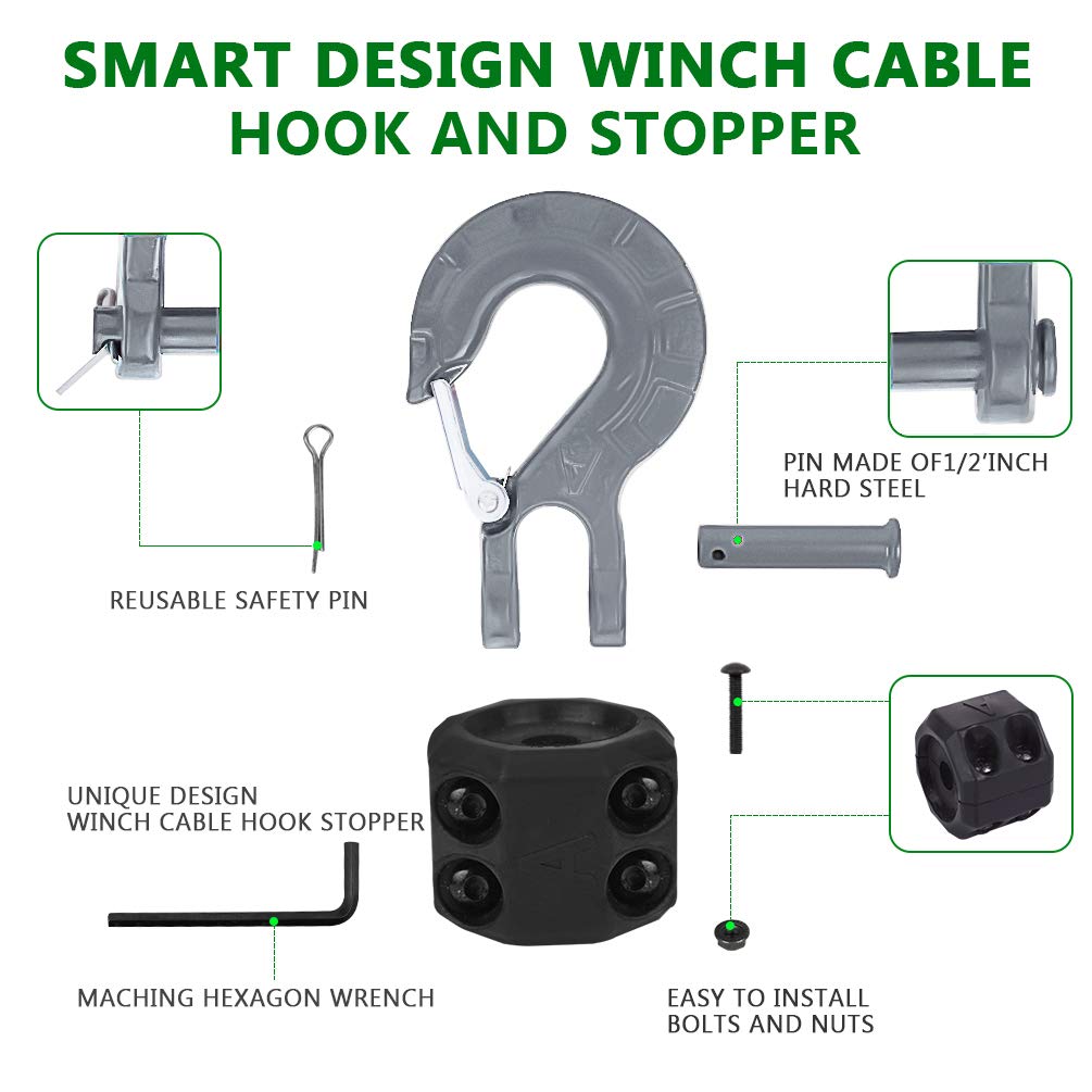 Nilight 2PCS Tractor Bucket Grab Hook 3/8'' Heavy Malaysia