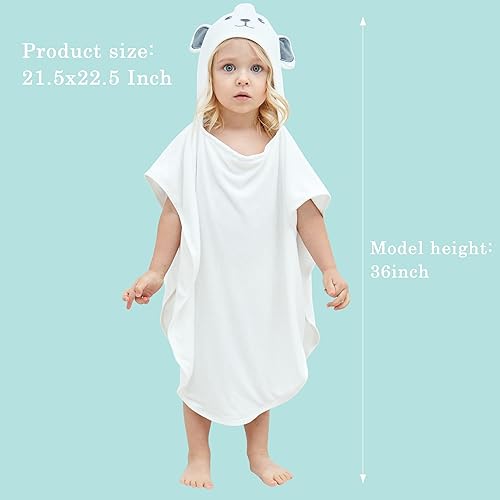 Miniatura 2 de HIPHOP PANDA Toalla de baño con capucha de bambú Toalla suave con capucha con orejas de oso para bebé niño pequeño perfecta para niños y niñas Oso